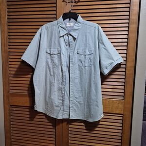 Free Planet Men's Casual Light Blue Button Down Shirt